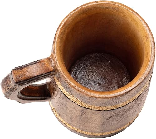 Miniatura 4 de GoCraft Taza de cerveza de madera hecha a mano | Tazas de viaje para acampar al aire libre para hombres | Taza de café de té con asa | jarra