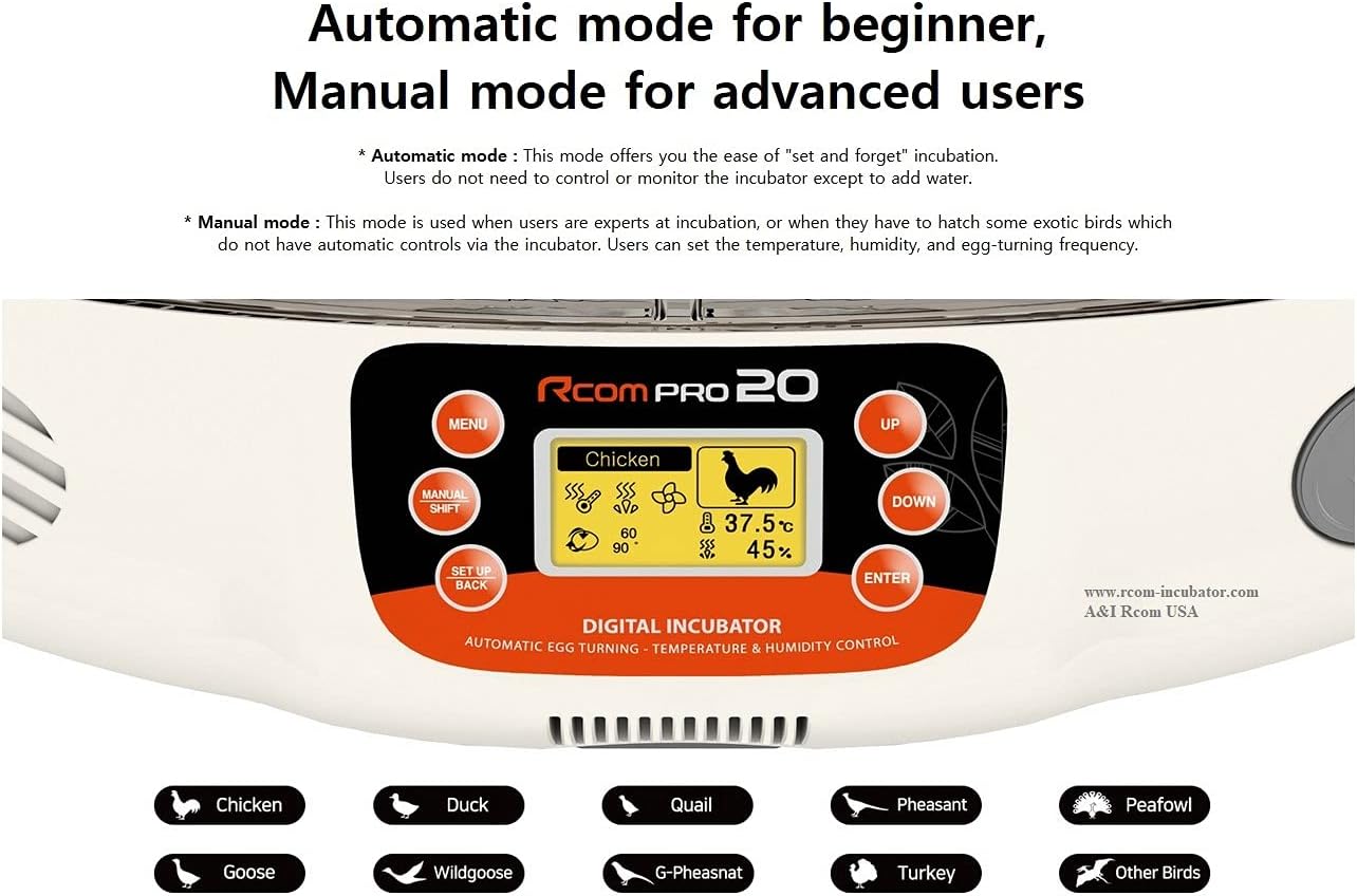 A&I Brooders and Incubators R-Com Pro 20 PX20 Fully Automatic Digital Egg Incubator Warranty You Local USA Distributer