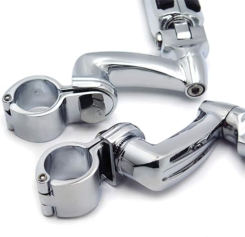 Miniatura 8 de HTT Kit de montaje de clavijas ajustables cromadas para motocicleta, reposapiés de cráneo zombi para HD Sportster 883 1200 Street Bob Softail CVO