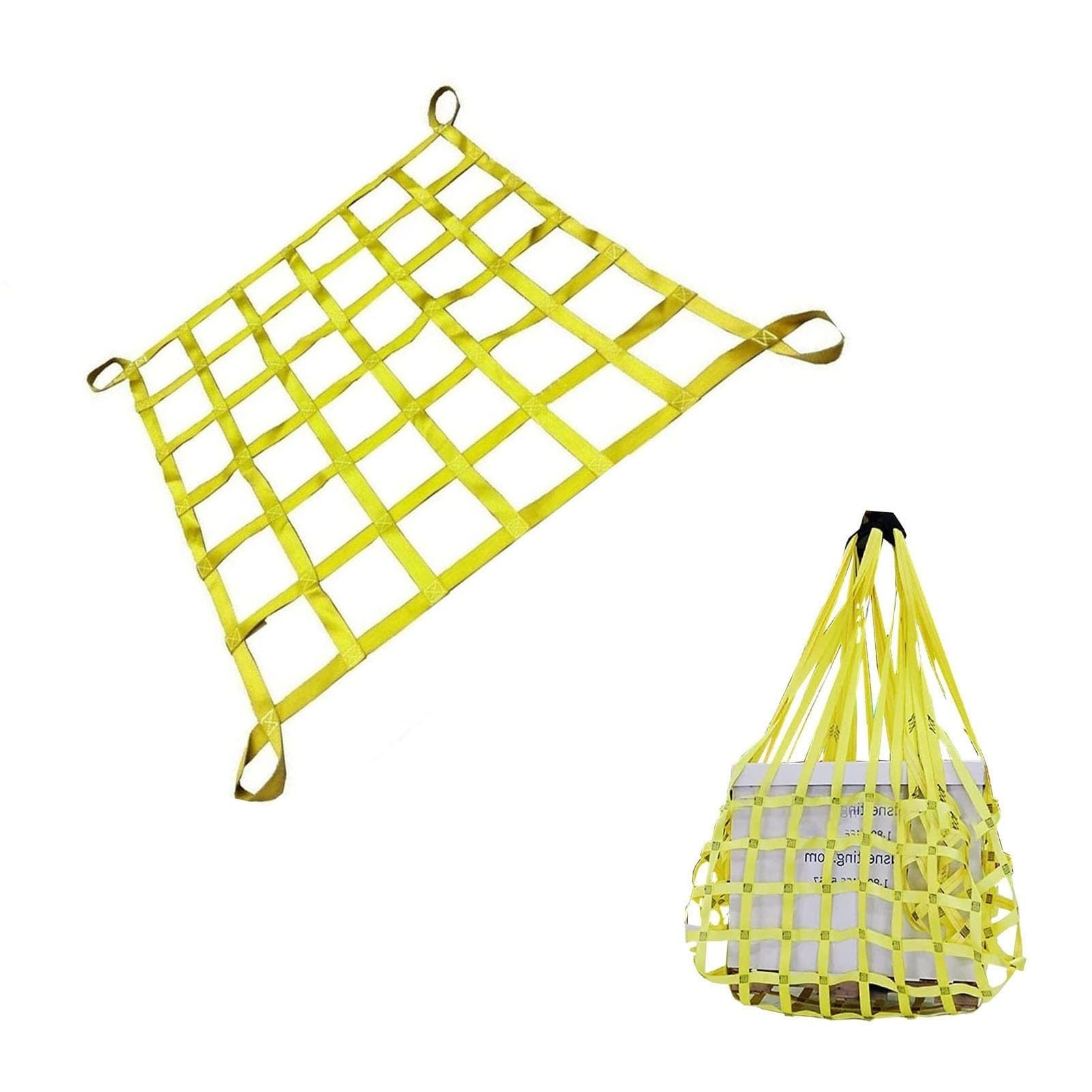 Siatki transportowe z pasami do podnoszenia, Siatka Do Podnoszenia Ładunków Z Poliestru, Wiele Rozmiarów(1.5 X 1.5M/Mesh 10cm/Load 500kg)