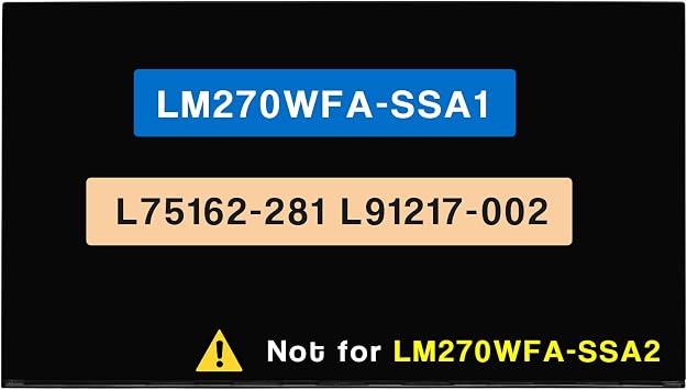 LM270WFA-SSA1 Touch Screen Replacement for HP 27-D 27-dp1086qe 27-dp0167c 27-dp0170z 27-dp1280 27-dp0160 L99804-002 L75162-281 L91217-002 LCD Display Panel LM270WFASSA1