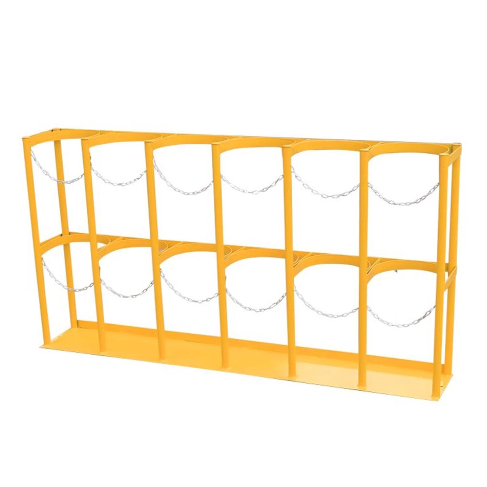 SWENEEN Heavy-Duty Steel Vertical Gas Cylinder Rack For Secure Storage And Transport Of Oxygen Tanks,Yellow-188x31x100cm
