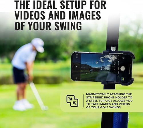 Miniatura 24 de Stripebird - Soporte magnético para teléfono original de golf - Accesorio para carrito de golf - Soporte delgado para teléfono inteligente - Celda
