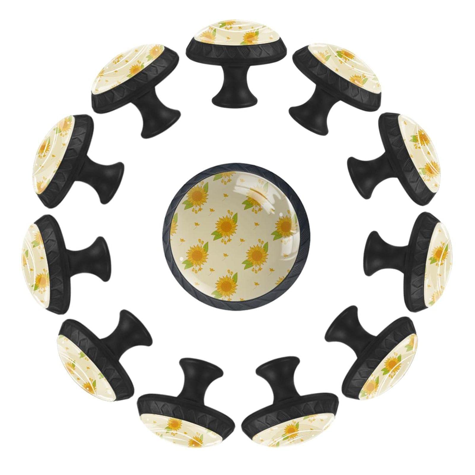 Boutons de tiroir tournesol 35 mm : remplacez vos vieilles poignées abîmées (lot de 12 ronds)