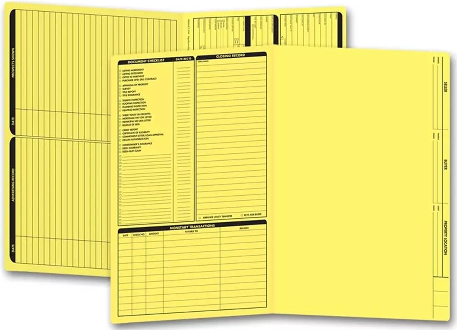 Legal Size Real Estate Listing Folder Left Panel - Red, 50 Folders