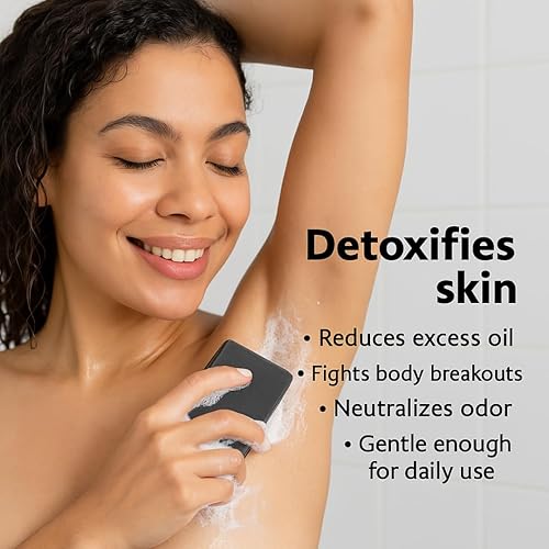 Miniatura 3 de Charcoal Underarm Soap Bar 4 oz – Activated Charcoal, Goat’s Milk, Tea Tree, Apple Cider Vinegar, Turmeric Oil, Lemon Oil & Carrot Oil –