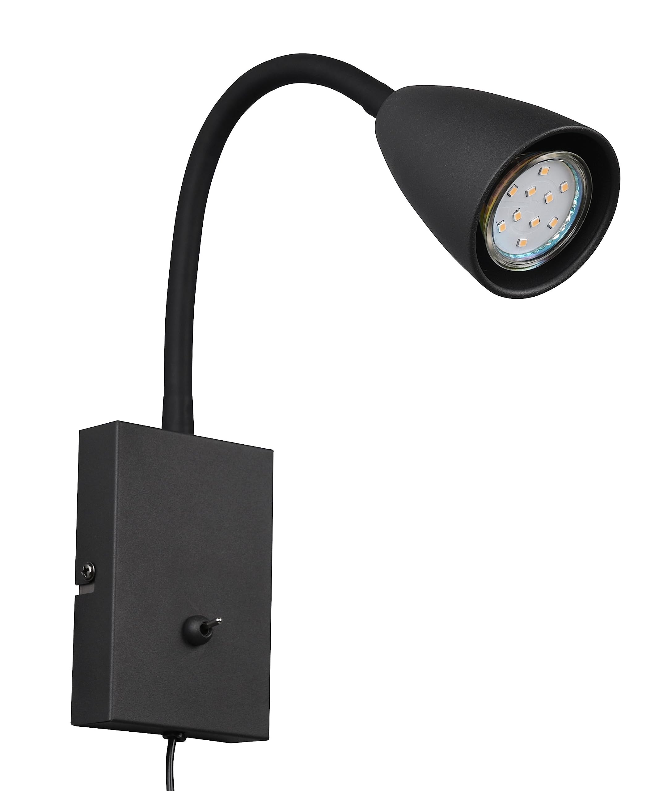 TRIO, Wall Light, Wanda 1xGU10, max.10,0 W Body: Metal, matt Black L:8.5 cm, H:23.5 cm, D:22 cm Switch,Flexible,Wall Mounted,IP20,Without Illuminant,FLEXConnect