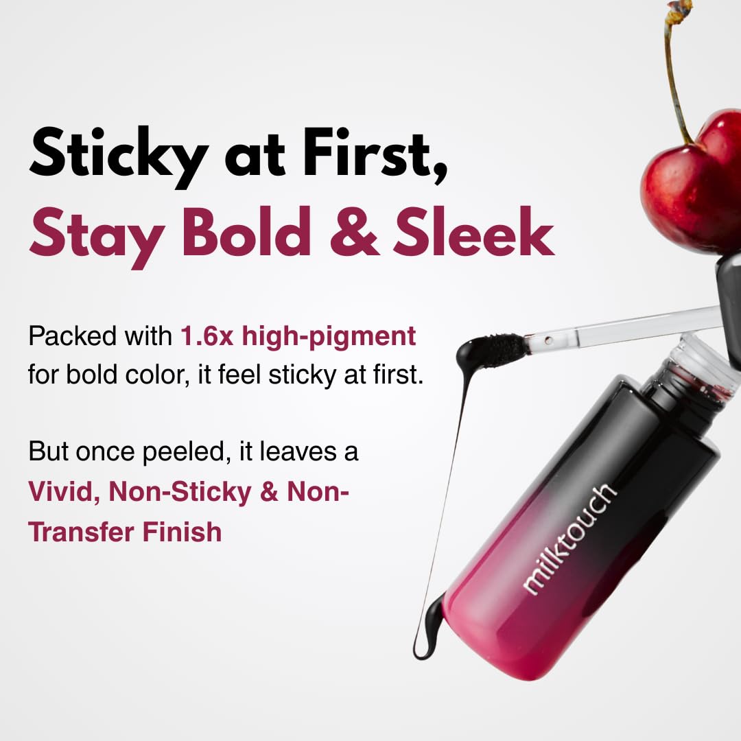 MILKTOUCH Black Peel Off Lip Tattoo - Long-Lasting Matte Lip, Waterproof & Transfer-Proof, Highly Pigmented, Stay-On-All-Day Lip Tint Stain (4.5g) #04 Black Apricot - Image 4