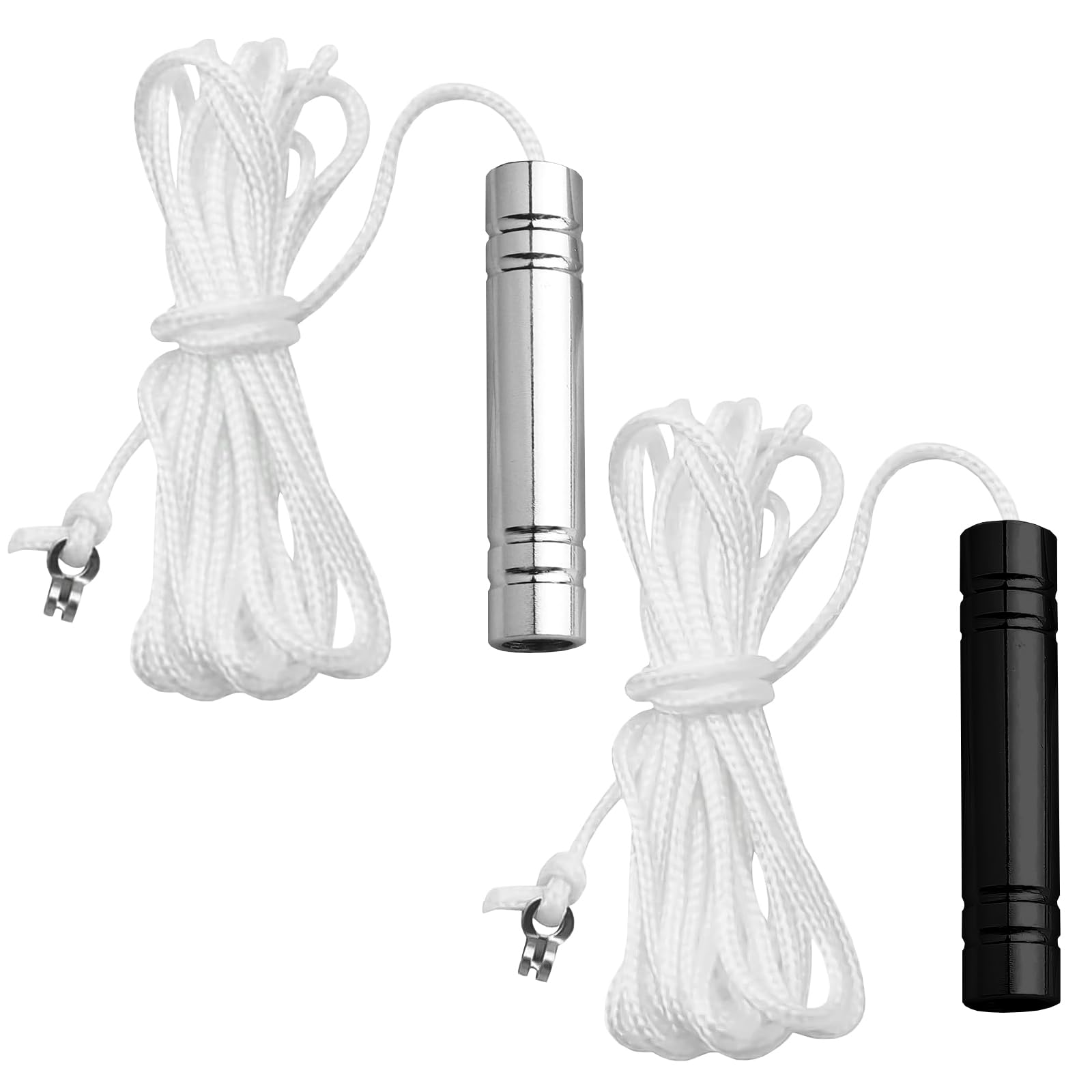 Madginine Silver Bathroom Light Pull Cord 2 Pcs Pull Cord Light Switch Bathroom, Light Pull Cord, Heavy Blind Cord Pull Handle With 150 Cm Pull Cord And Connector For Bathroom,Toilet Lights,Fans,Blinds,