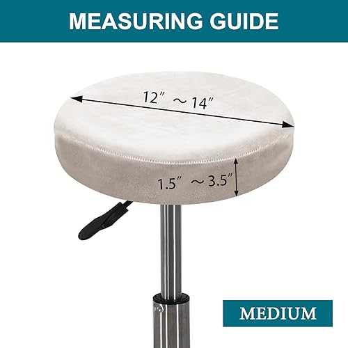 Miniatura 4 de Turquoize Paquete de 2 Fundas para Taburetes de Bar Fundas Redondas para Taburetes con Bandas Elásticas Fundas de Asiento de Taburete de Bar Funda