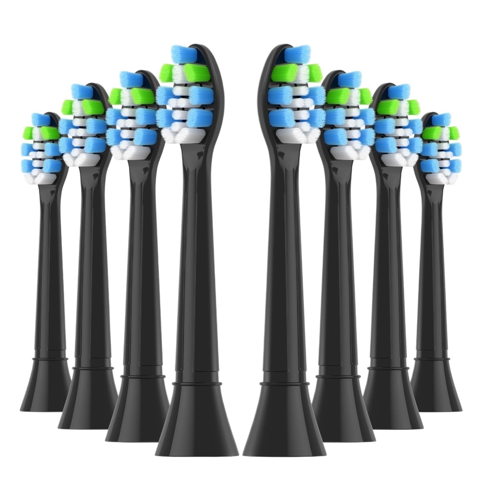 4/8 cabezales de repuesto for cepillo 4100 5300 6100 6500 7500 | Recambios de cepillos de varios tamaños for uso diario a largo plazo(8pcs Blue-Black)