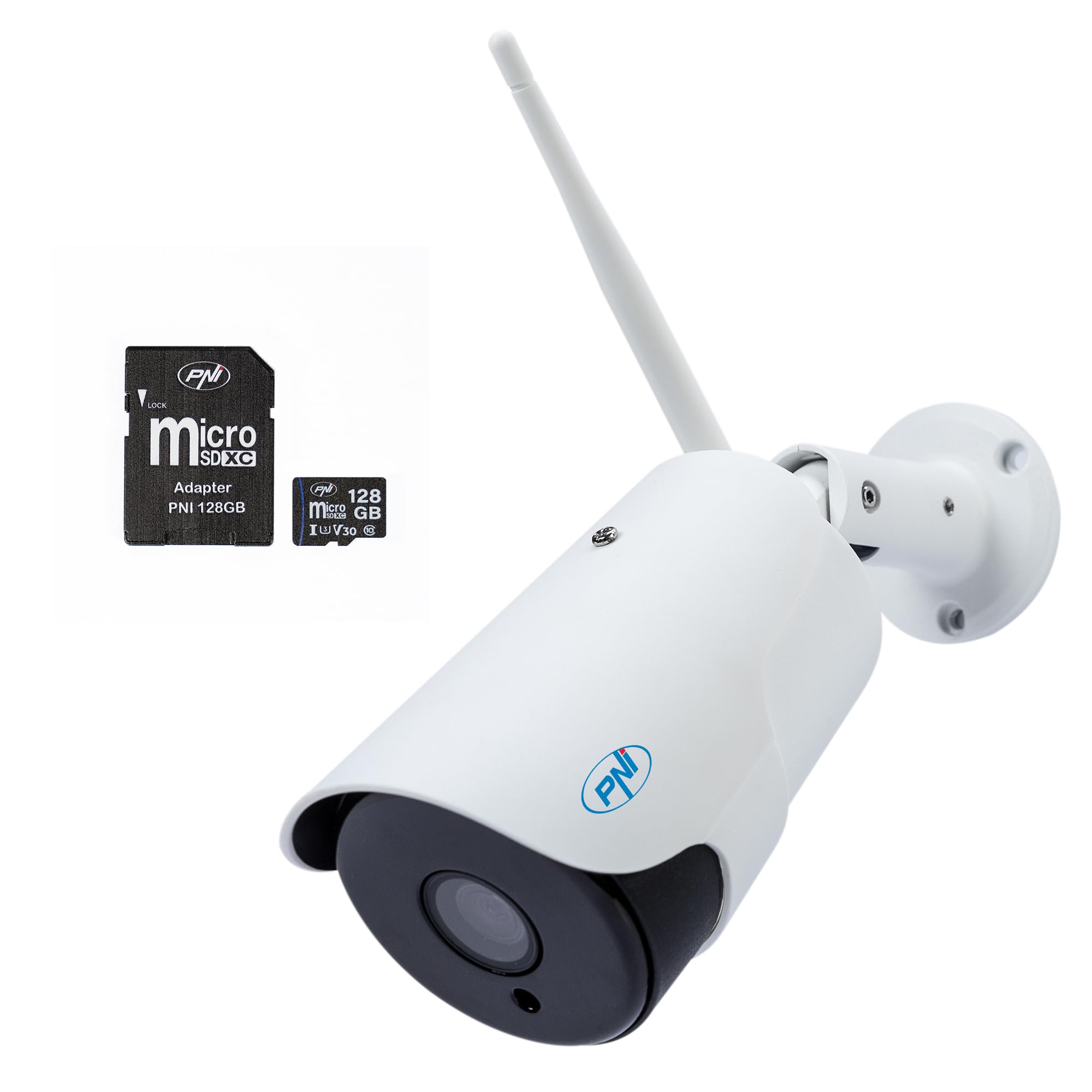 PNI House IP52 2MP 1080P - Scheda di memoria MicroSD da 128 GB con adattatore SD