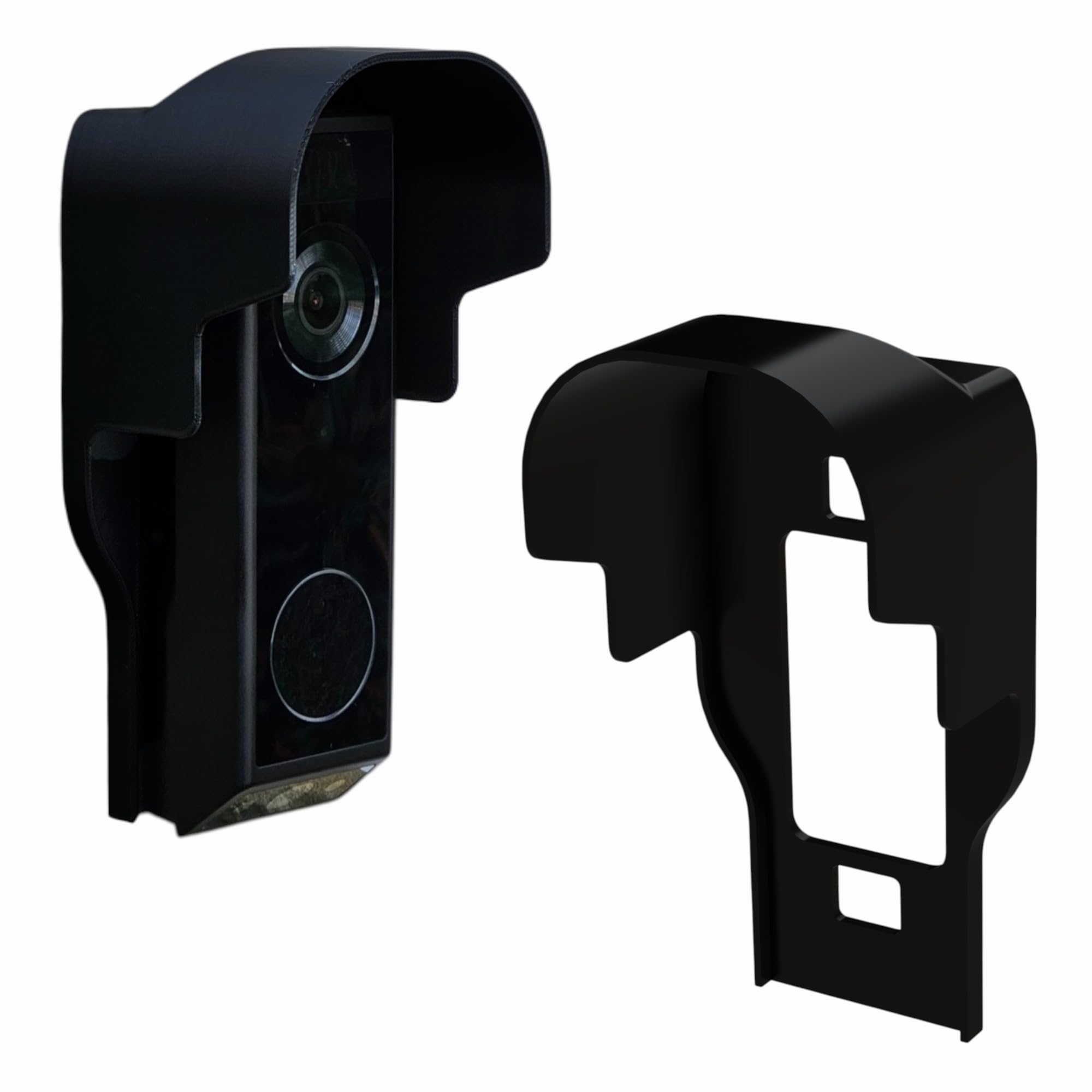 Echopk Black Doorbell Rain Sun Cover Mount Compatible With Eufy E340 – Weatherproof Doorbell Protector Housing Hood, Outdoor Doorbell Camera Rain Shield