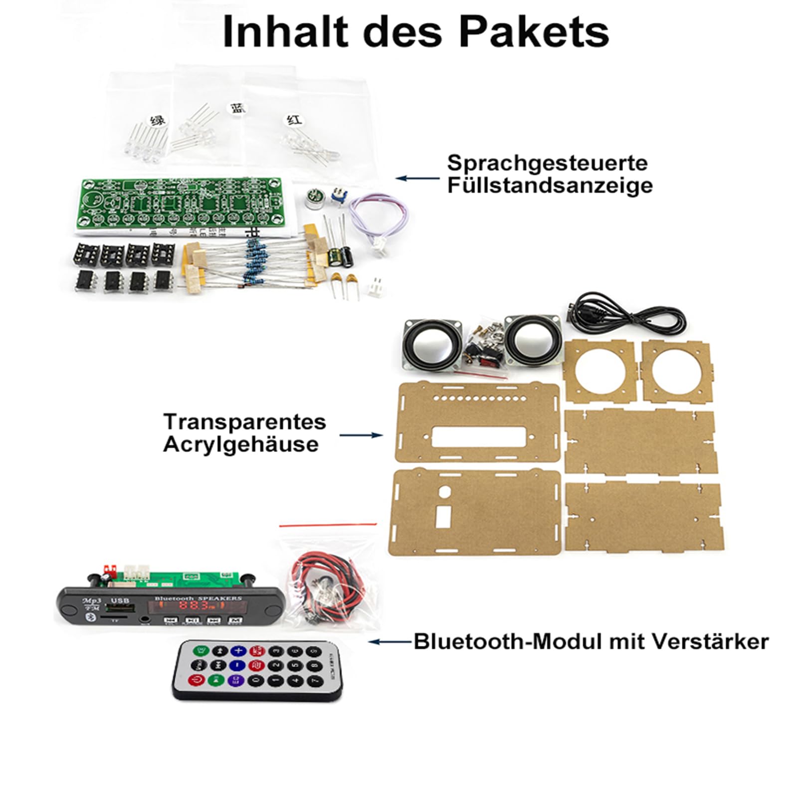 PZMYJB DIY bluetooth speaker soldering construction kit with radio
