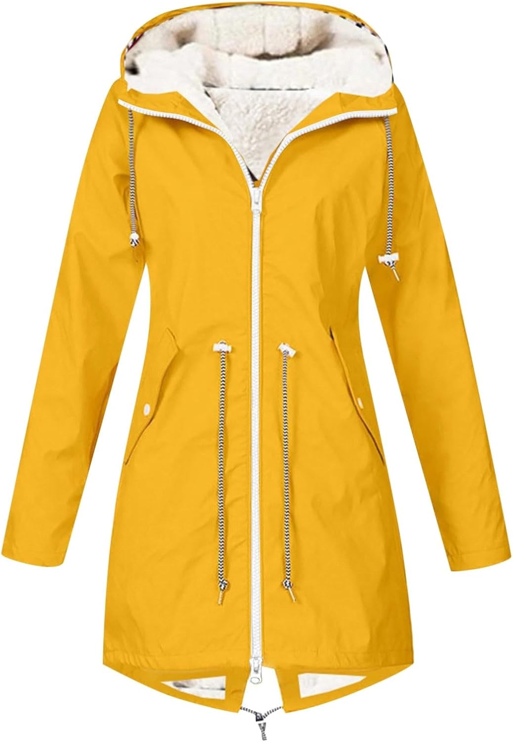 Fleece Rain Jacket Women Hooded Sherpa Lined Thermal Thick Windbreaker Coat Active Hiking Outdoor Waterproof Climbing Jacket