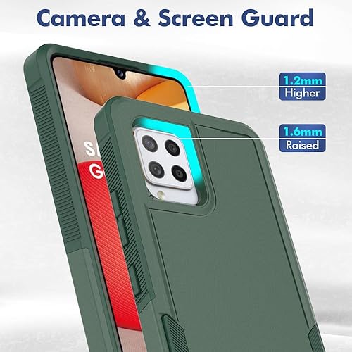 Miniatura 4 de Jeylly 3 en 1 para Samsung Galaxy A42 5G Funda con protectores de pantalla a prueba de golpes PC duro+TPU suave soporte de parachoques carga