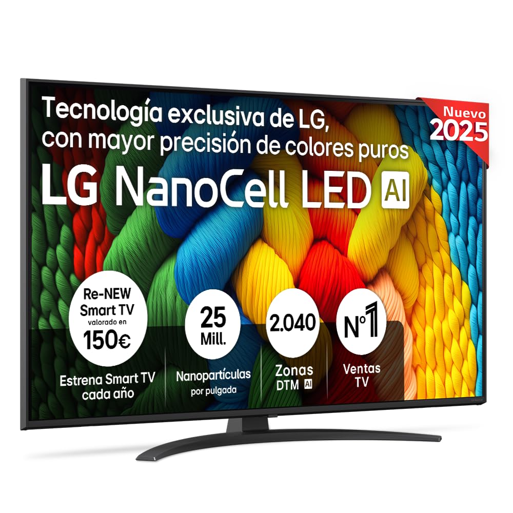 LG NanoCell 50NANO81A6A Smart TV 50" 4K UHD HDR webOS WiFi Bluetooth HDMI
