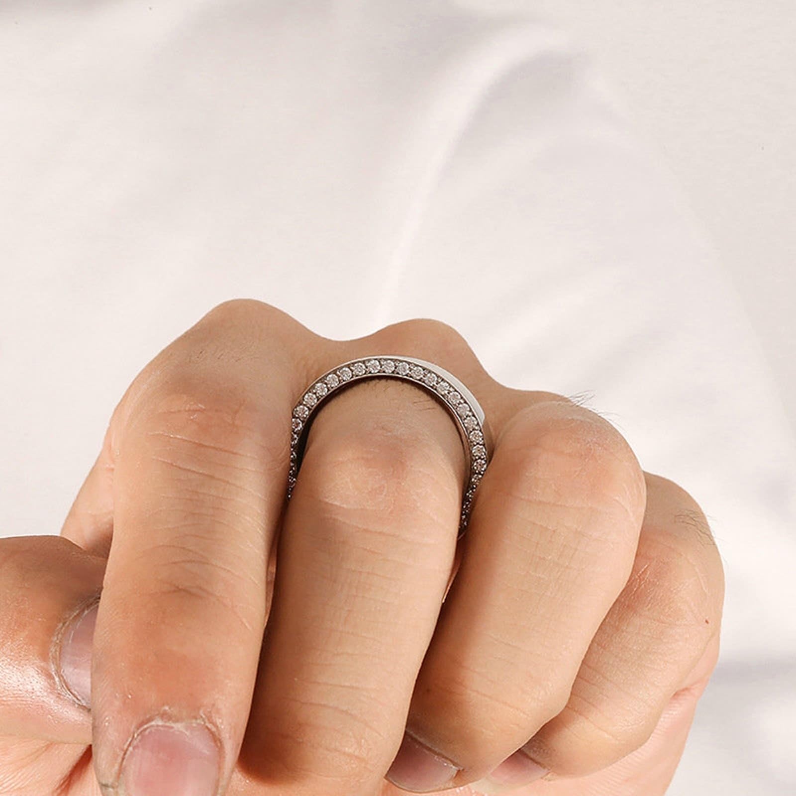 Anillo de compromiso de plata de ley 925 para hombre anillo de boda de moissanita de plata de ley 925 para hombre
