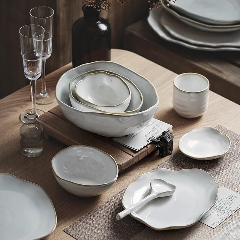 Talerze obiadowe ceramiczna miska głęboka zupa ryż kreatywna zastawa stołowa sałatka z makaronem bardzo odpowiednia do restauracji, hoteli itp. Kuchenna salaterka