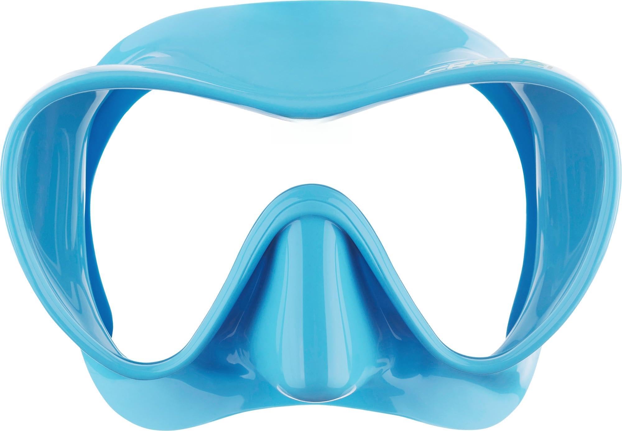 CRESSI F1 Small Mask Turquoise - Máscara de Silicona Suave sin Montura para Buceo y Esnórquel, Turquesa, Talla Única, Unisex Juvenil