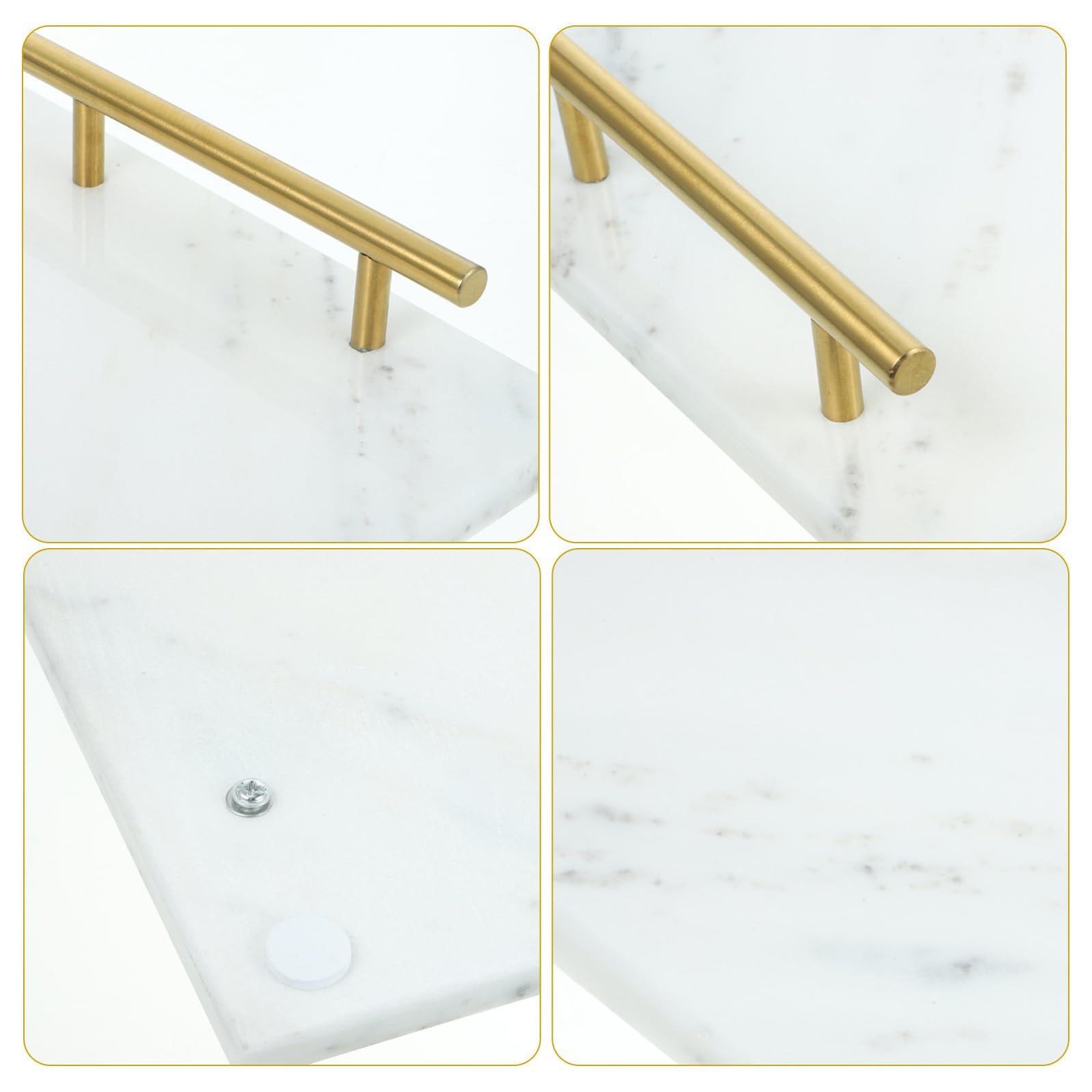 PRETYZOOM Vassoio Design e Multifunzione con Manici in Lega in Marmo Bianco Leggero e Resistente, per Snack e Dolci, per Domestico e Feste