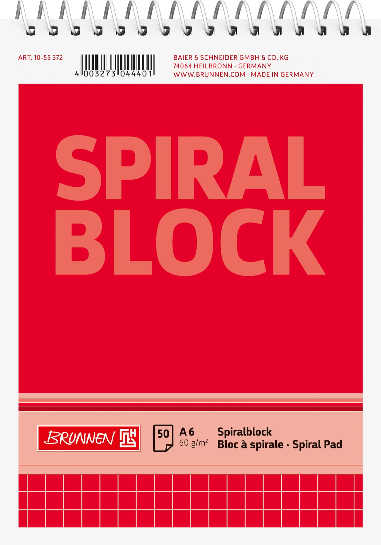 Brunnen 1055372 Spiral Notepad/Notebook (A6 50 Sheets 60 g/m²)