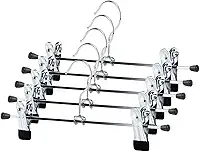Kit 10 Cabides Presilha Metal Cromado Premium Saia Calça Bermuda Vestido Reforçado