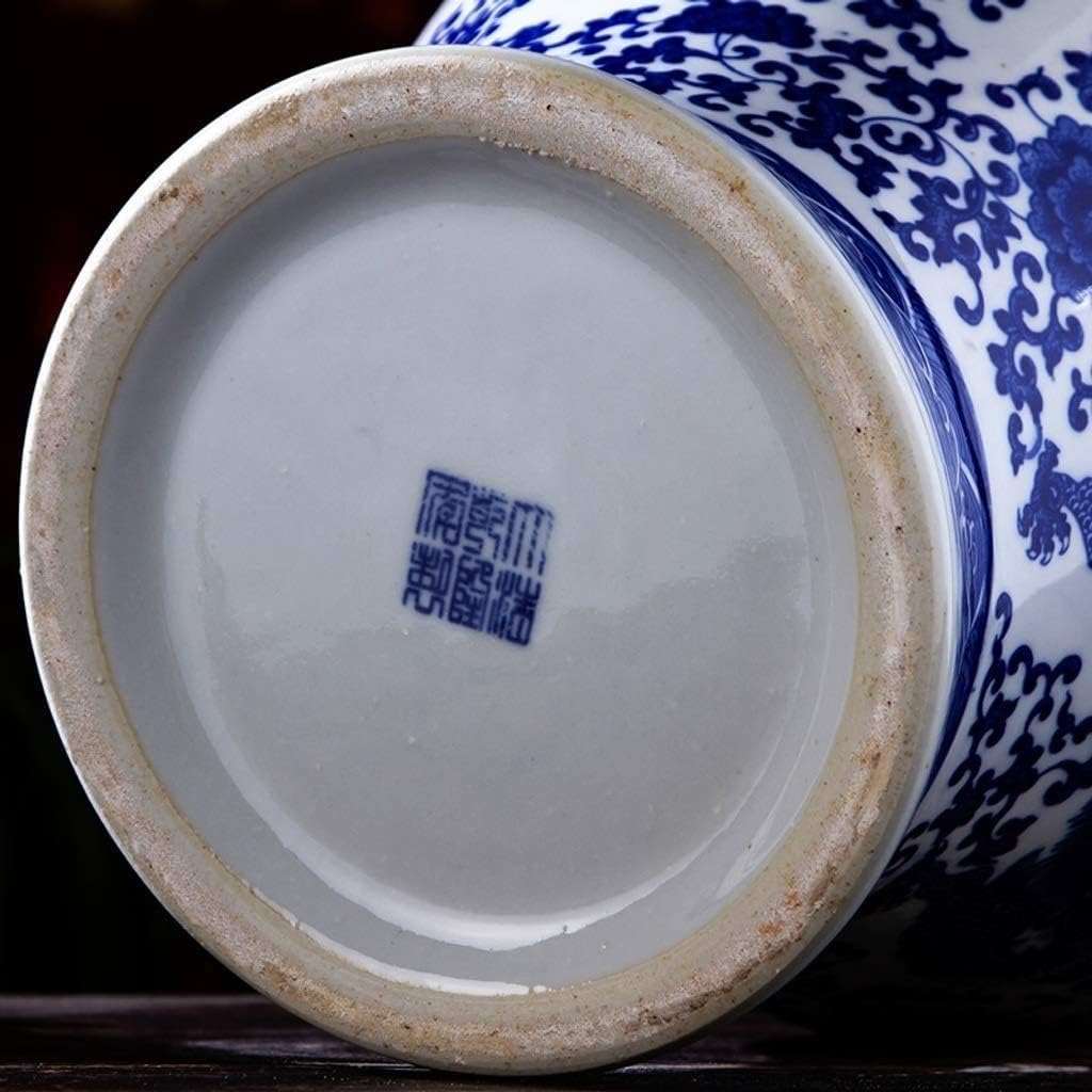 Vaso di ceramica del barattolo di zenzero del tempio del drago della porcellana blu e bianca, 19" H, stile di Qing della Cina
