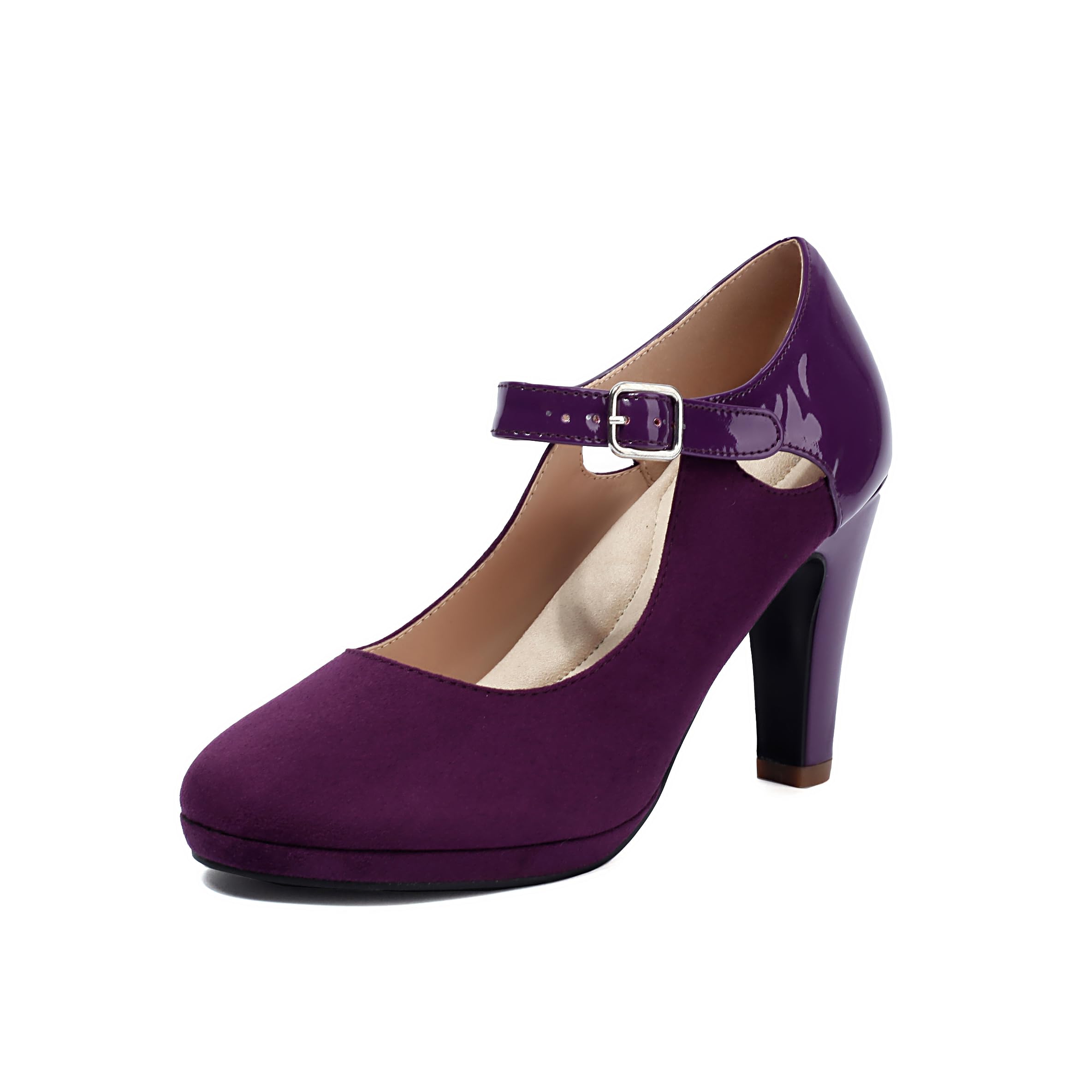 elerhythm Mary Jane - Zapatos de tacón para mujer, estilo retro, con tirantes, estilo vintage, estilo gatsby