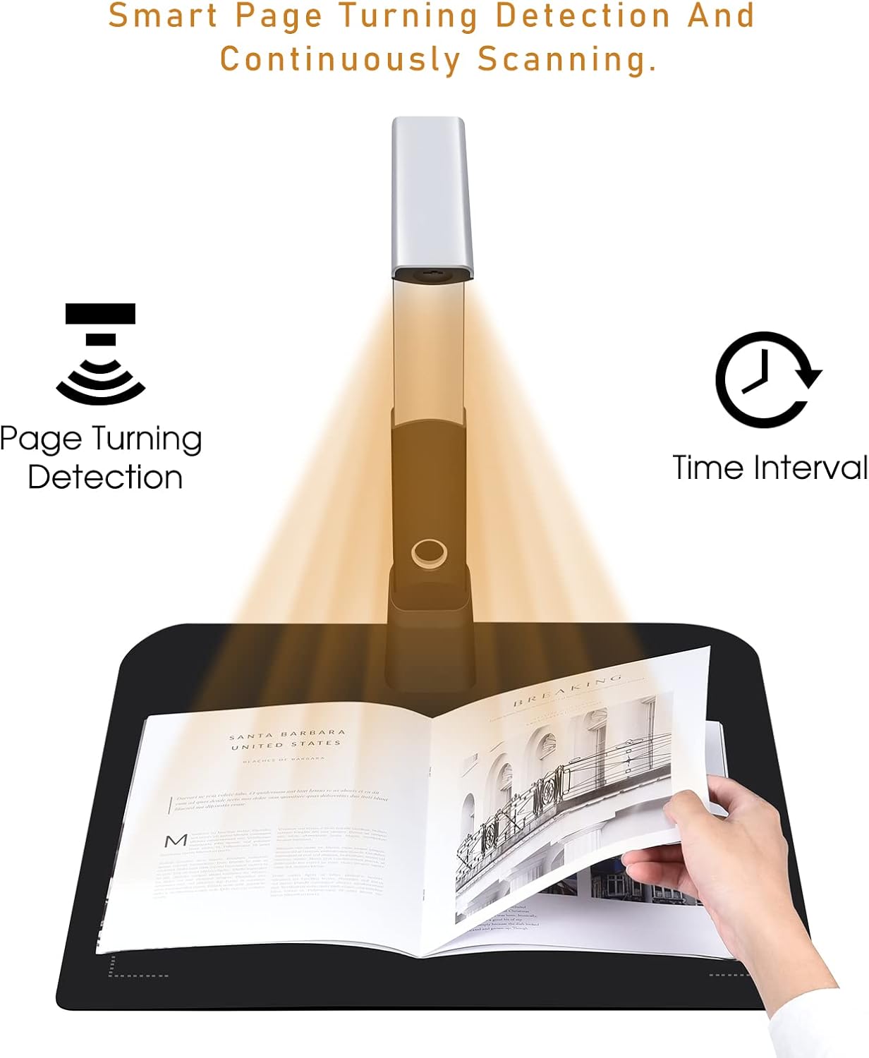 Portable OCR Document Camera Scanner, 10MP CMOS, A3 Size, WiFi Enabled