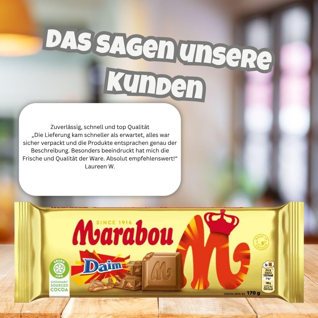 Marabou Daim 10×170 g (insg. 1,70 kg) | Milchschokolade mit Daim-Karamell-Crunch | Großpackung für Büro, Events & Handel | Knusprig-karamelliger Schoko-Mix