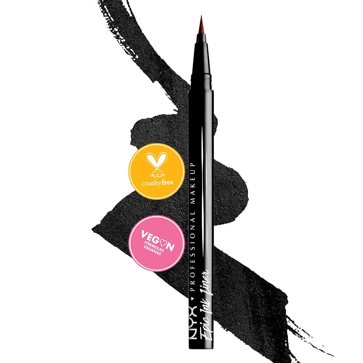 NYX Professional Makeup, Epic Ink Liner, Delineador de ojos, Negro, 1 ml - Tono Negro