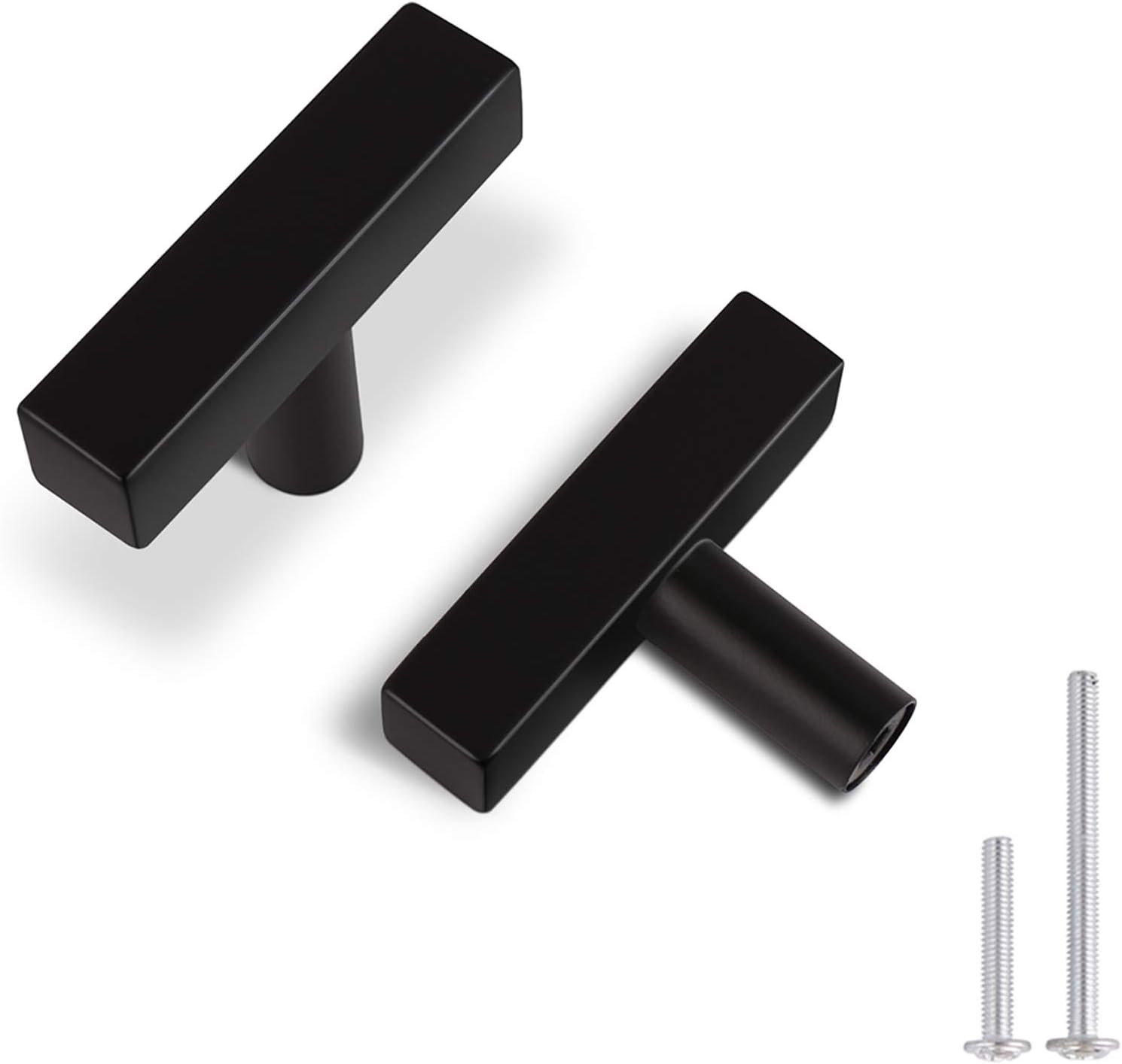 KNOBWELL 10 Pack Stainless Steel Knobs, Matte Black Drawer