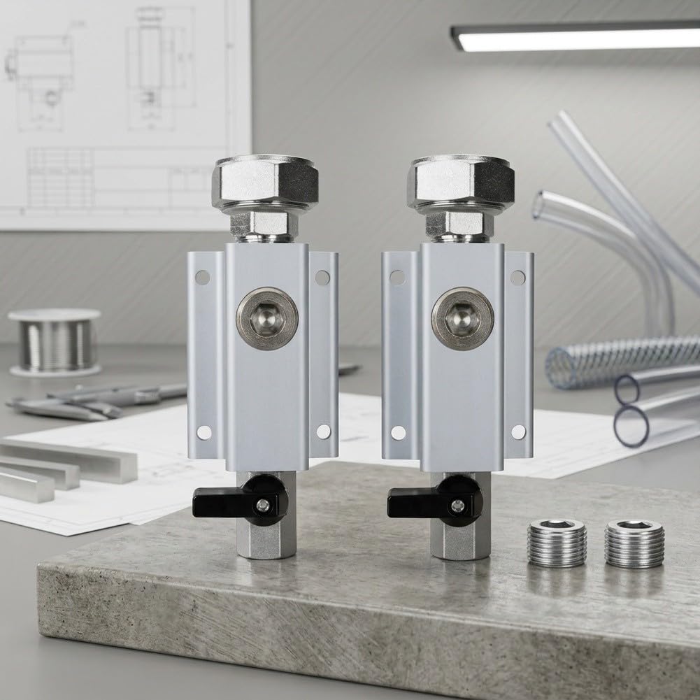 Set di valvole a blocco in alluminio ad alta resistenza da 3/4" con spegnimento rapido e raccordi in ottone per sistemi di compressori d'aria