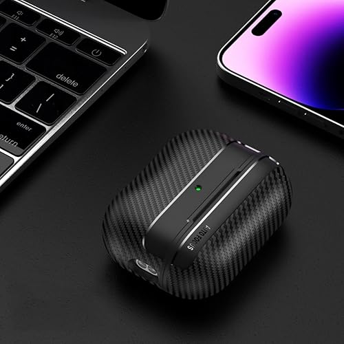 Miniatura 2 de Funda de fibra de carbono para AirPods Pro 2, carcasa suave, a prueba de golpes, funda protectora para AirPod Pro Gen 2 2022 con llavero