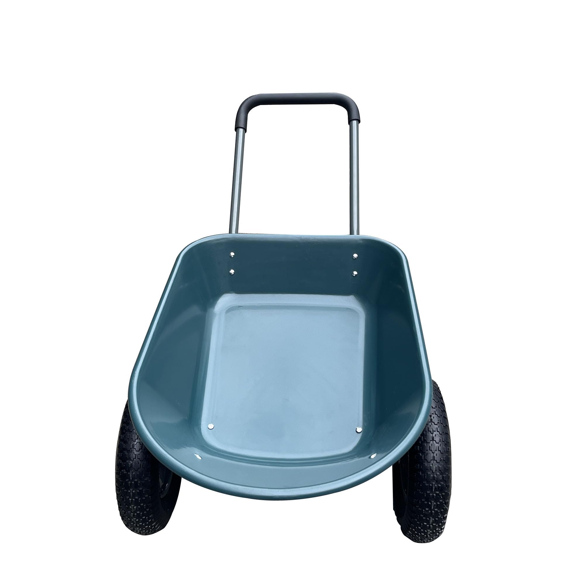 Brouette de jardin à deux roues – Capacité de 270 kg – Chariot utilitaire robuste – Design stable à deux roues avec pneus pneumatiques tout-terrain et plateau en polyéthylène antirouille