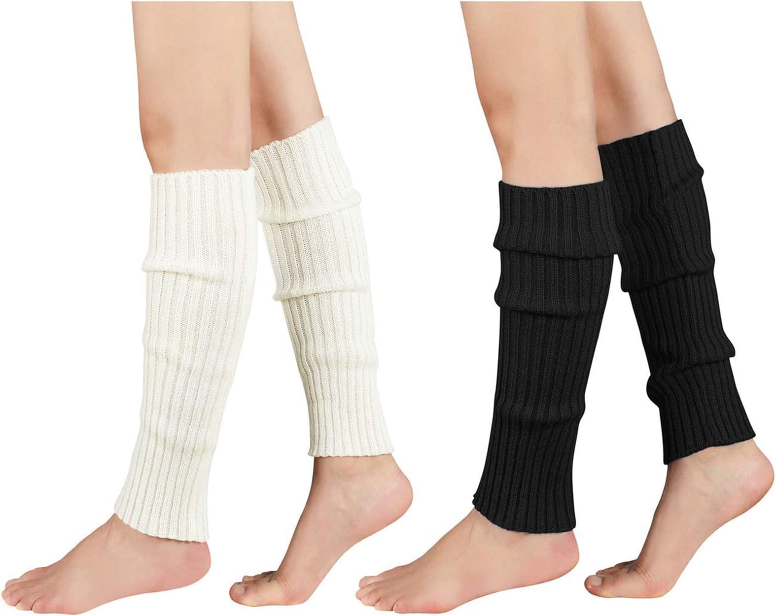 Leg Warmers for Women Girls 80s Ribbed Leg Warmer for Neon Party Knitted Fall Winter Sports Socks