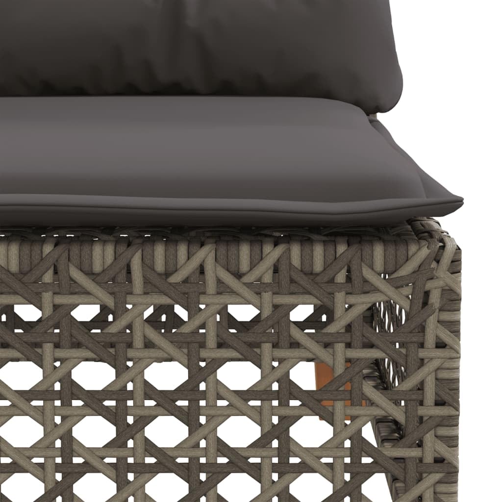 Divano Angolare da Giardino Grigio Polyrattan 63,5 cm | Seduta con cuscino sfoderabile lavabile, design modulare, carico max 110 kg, acciaio e acacia