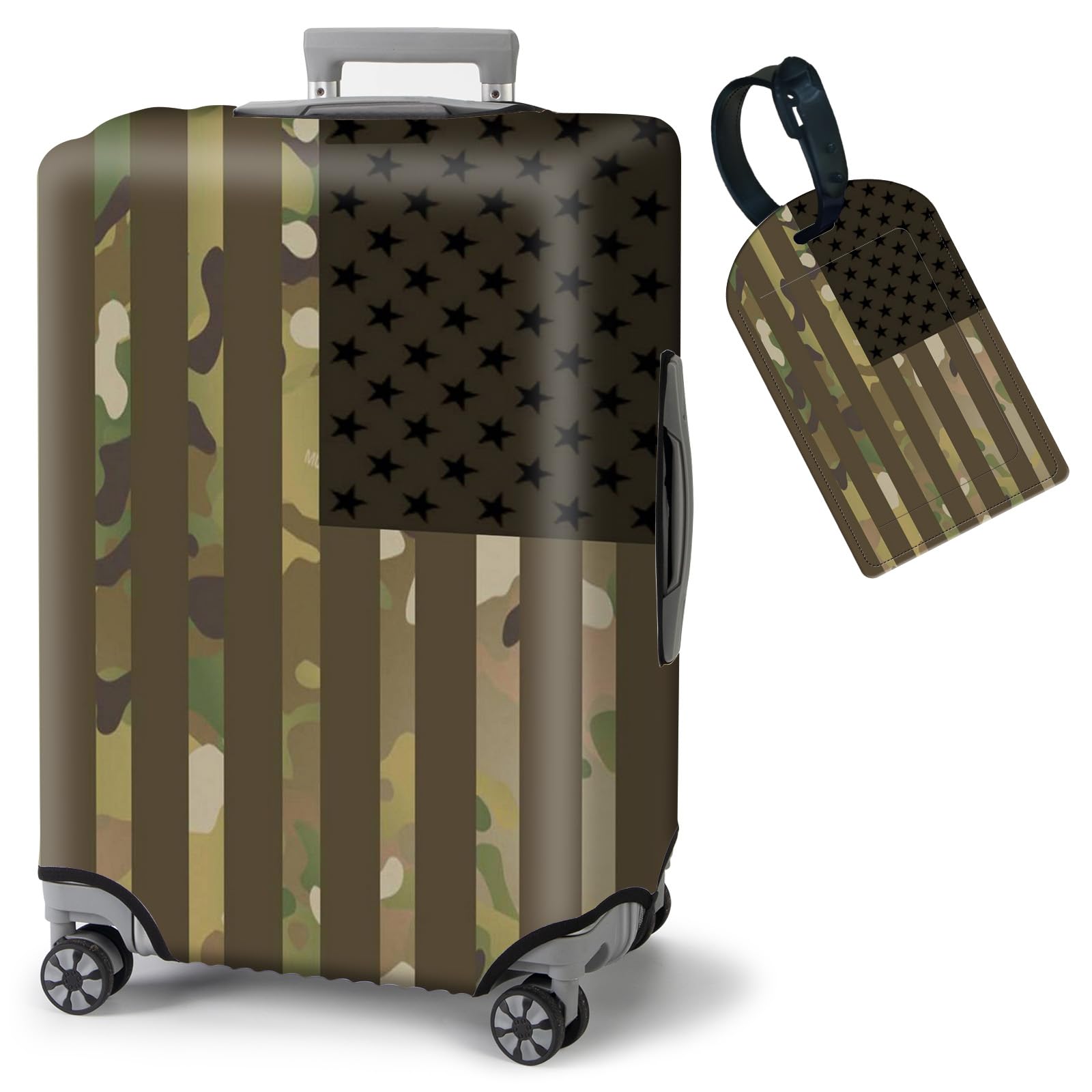 FUYOCWE Luggage Covers for Suitcase TSA Approved,Washable Elastic Suitcase Cover Protector for 26/27/ 28 Inches Luggage Travel Accessories-USA Flag