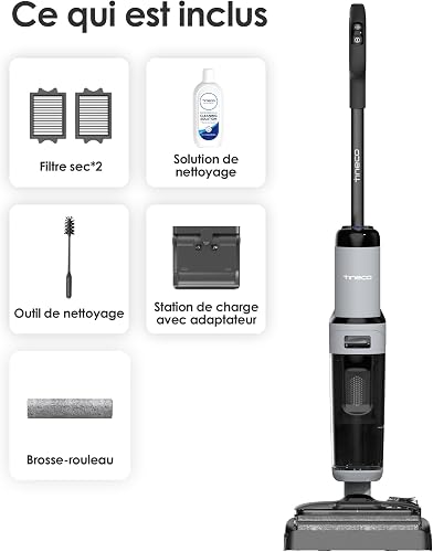 Tineco FLOOR ONE i5 Stretch Vacuum Cleaner Powerful Suction 20 kPa Tiltable to 180° Anti-tangle Cleaning Edges Two Sides 30 Minutes Autonomy Water Tanks Large Capacity - 9