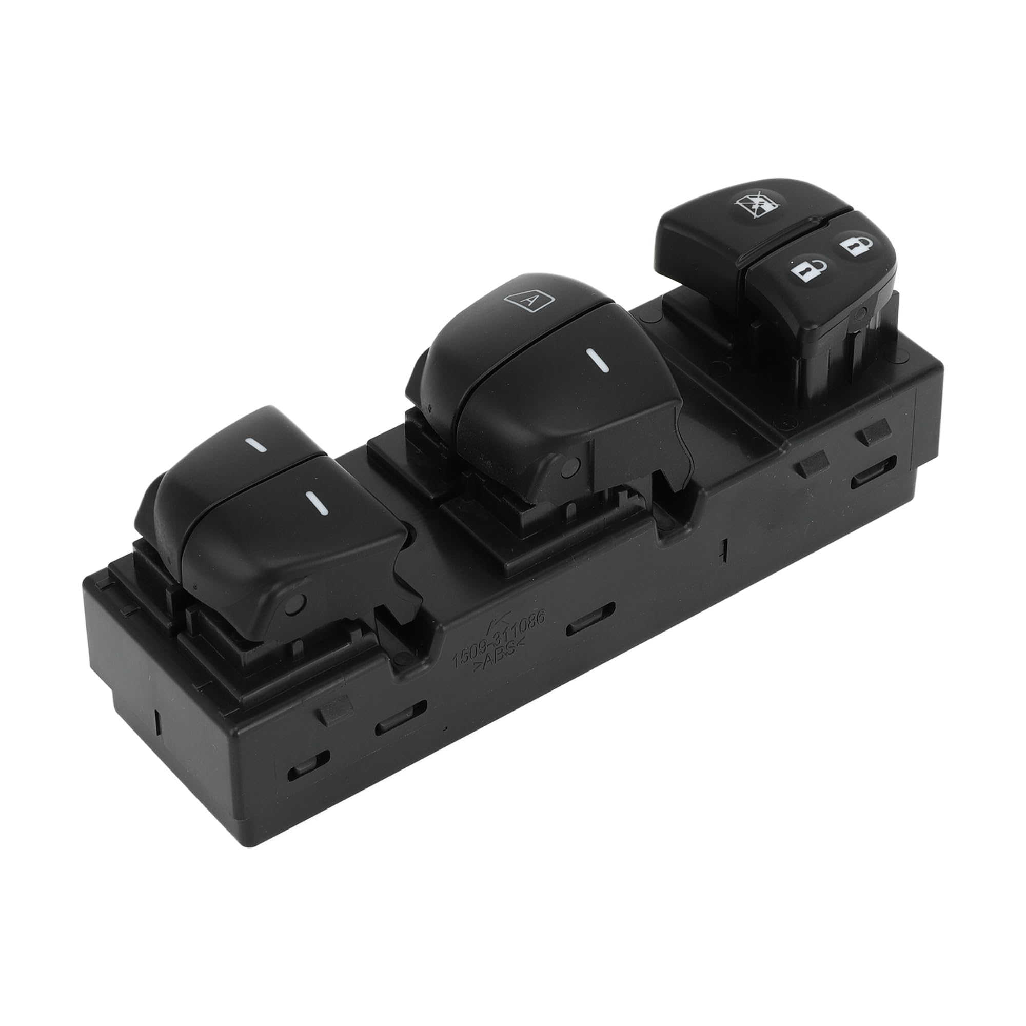 A ABSOPRO Interrupteur De Vitre Électrique Pour Nissan Juke 11-17 1 PC | Noir, Plastique & Métal, Côté Conducteur Avant Gauche, Verrouillage/Déverrouillage Portes Et Commande Vitres, OE 254013DF0B