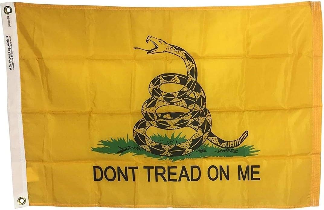 2x3' Gadsden Flag, All Weather Nylon for Outdoor, Made in USA Patio, Lawn & Garden