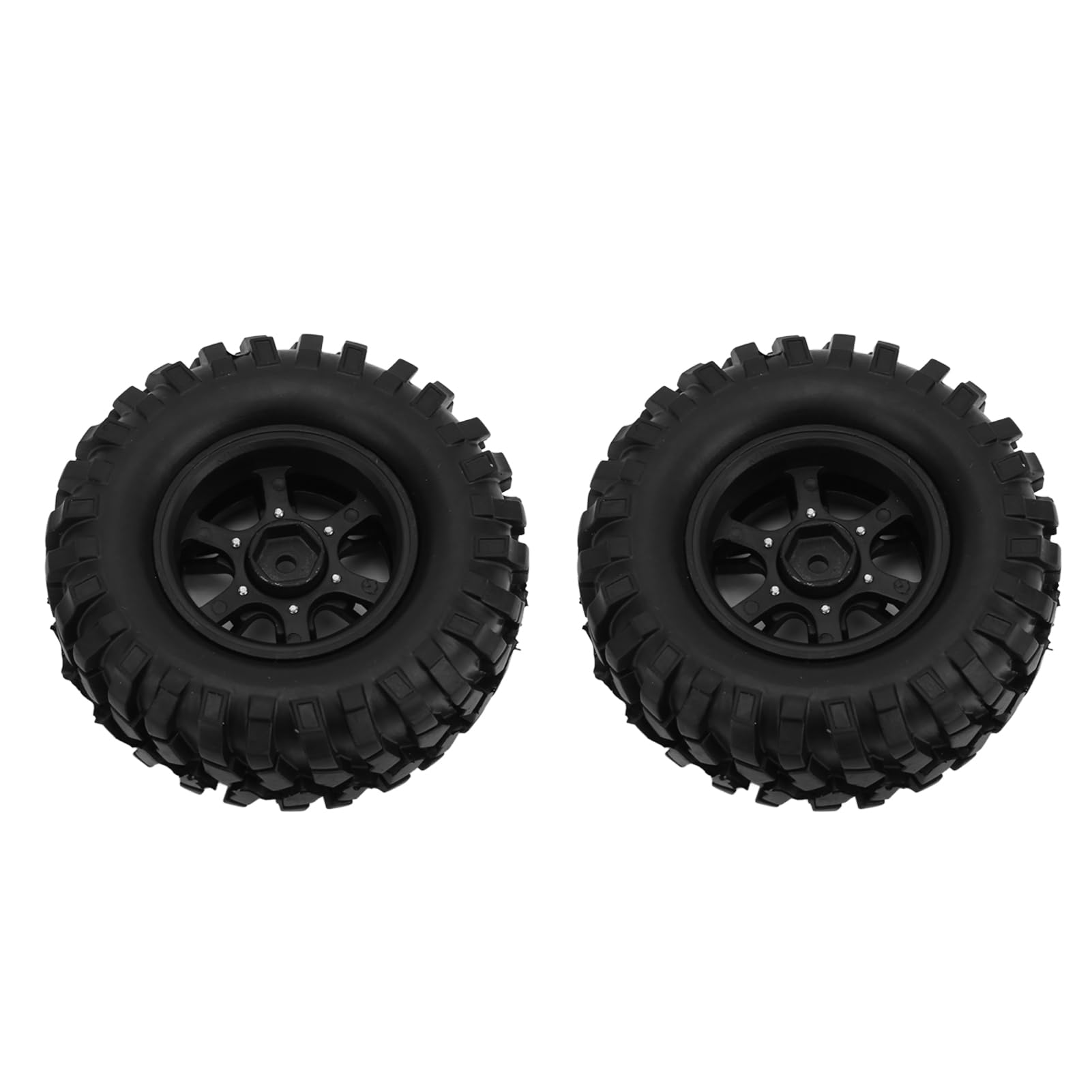 2 pneumatici in gomma RC da 1,9 pollici 96 mm con cerchi in lega per auto cingolate 1/10 (nero)