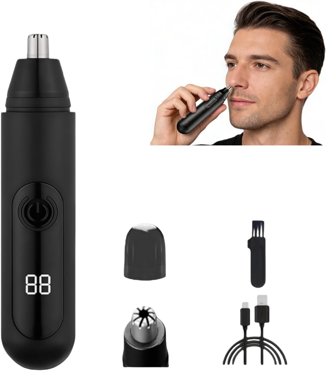 Mr. Bold Pro Men's Nose Hair Trimmer with Skin-friendly Design for Precise