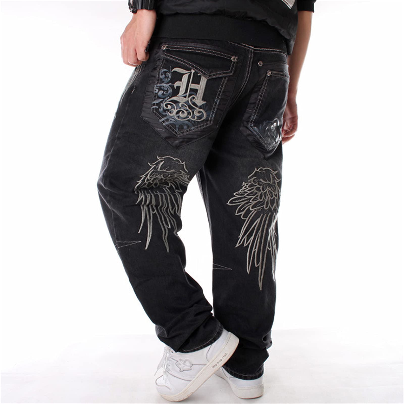 WFEI Uomini Street Dance Hiphop Jeans Fashion Losed Board Denim Pants Gull Maschio Rap Hip Hop Jeans Pantaloni