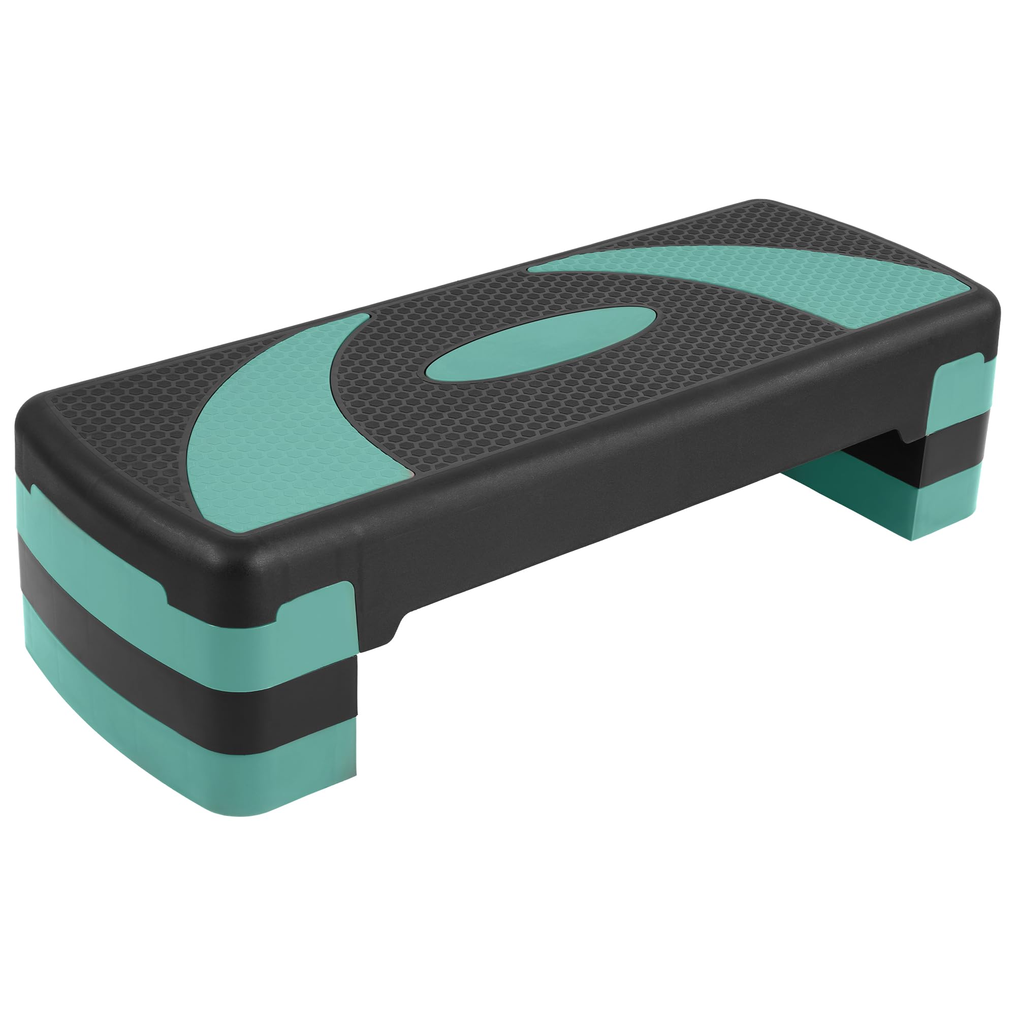 BalanceFrom Fitness Lightweight Portable Adjustable Height Workout Aerobic Stepper Step Platform Trainer With Raisers Black Green - View #6
