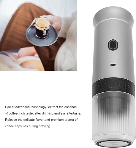 Miniatura 2 de Topyond Cafetera portátil para cápsulas pequeñas, mini cafetera automática de cápsulas, compacta y fácil de usar, para el hogar, viajes, oficina,