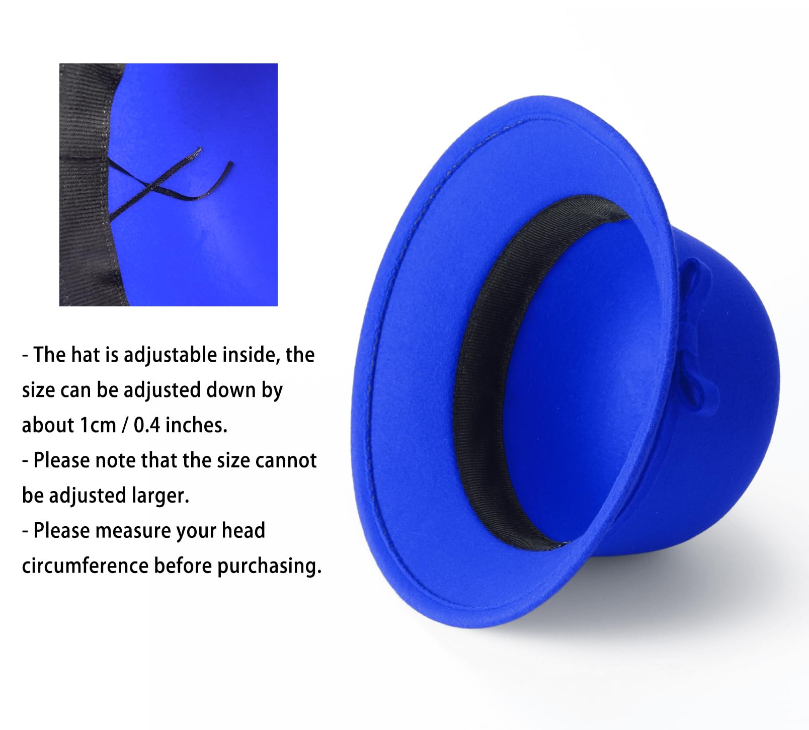 UltraKey Chapeau de Feutre pour Femmes, Réglable en Daim Vintage Réglable avec Bowknot