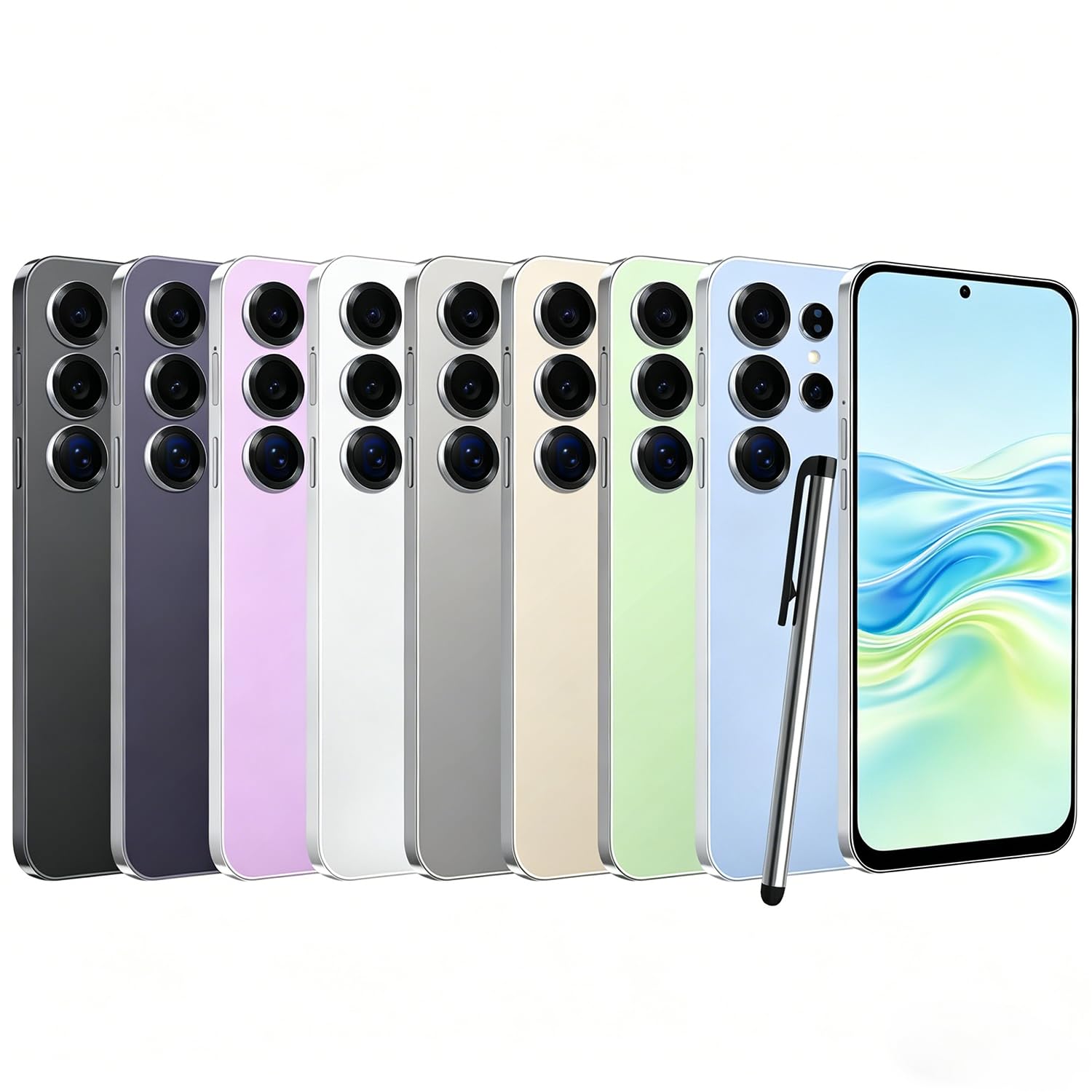 S25Ultra-Black 4G Smartphone Desbloqueado Android 12.0 6.6'' HD+ 4GB 32GB ROM 256GB SD Dual SIM Cámara Dual ID Cara WiFi GPS OTG