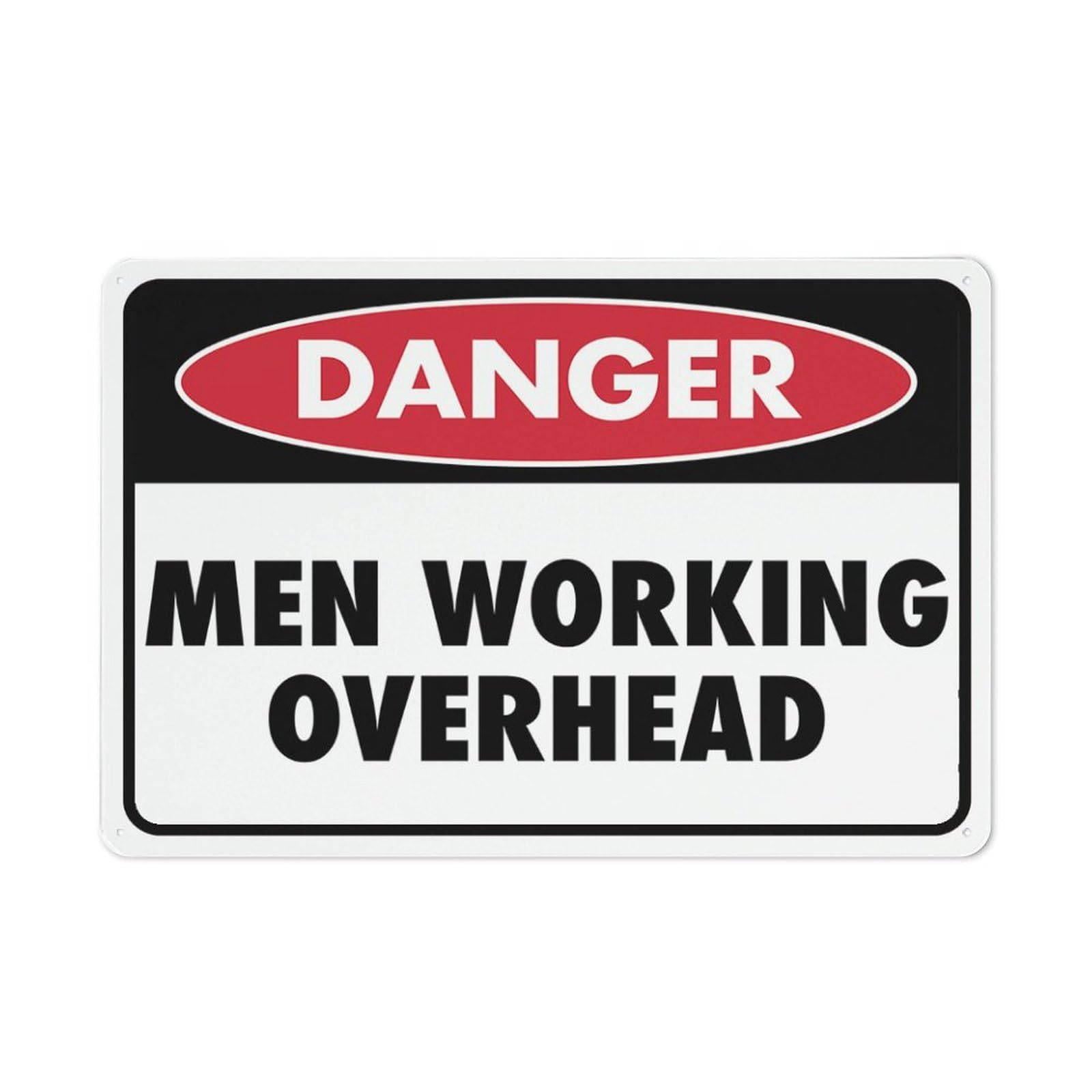 Danger Men Working Overhead Sign 8X12 Inch Aluminum Sign For Business, Workplace, Office, Home, Delivery Signs, Road Signs, Garden Signs Outdoor Use